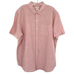 Gap Men’s Linen Blend Standard Fit Button Down Shirt XL Short Sleeve